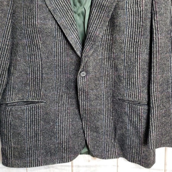 Vintage 90's Dark Academia Gray Sports Jacket Double Button Blazer Size 44R - Picture 2 of 10